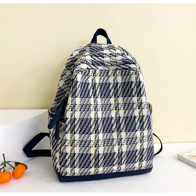 Strukturierter Karierter Rucksack