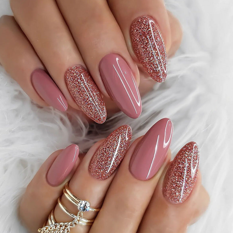 Glamouröse Glitzernde Press-On Nägel Brehn