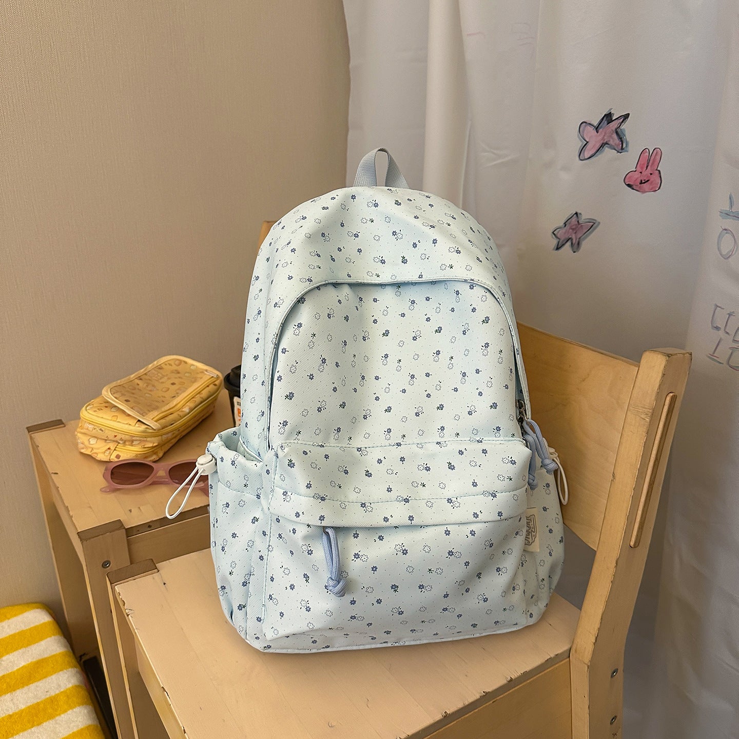 Blumenmuster Alltags Schul Rucksack