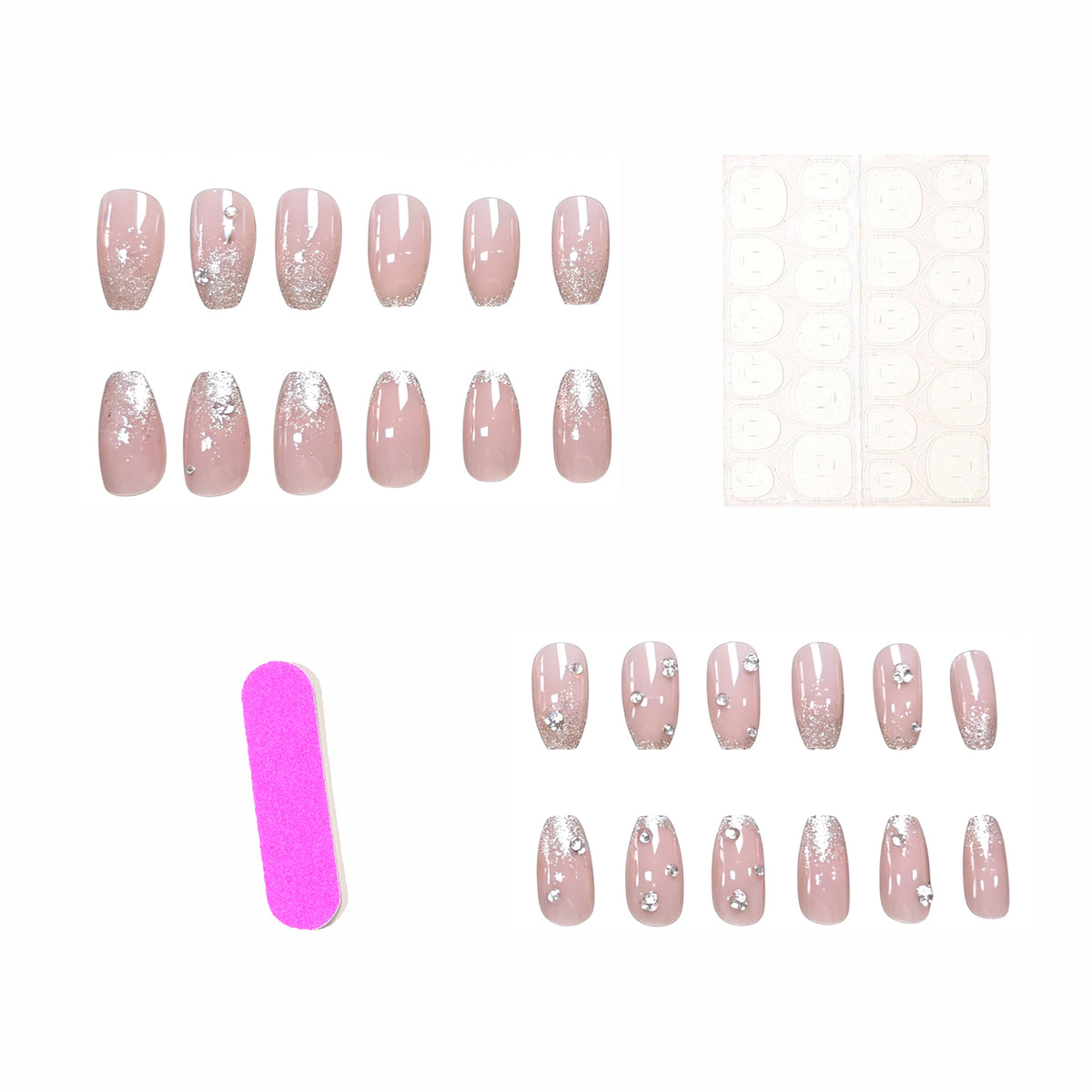 Glamouröse Rhinestone Marmor Nail Art Brehn