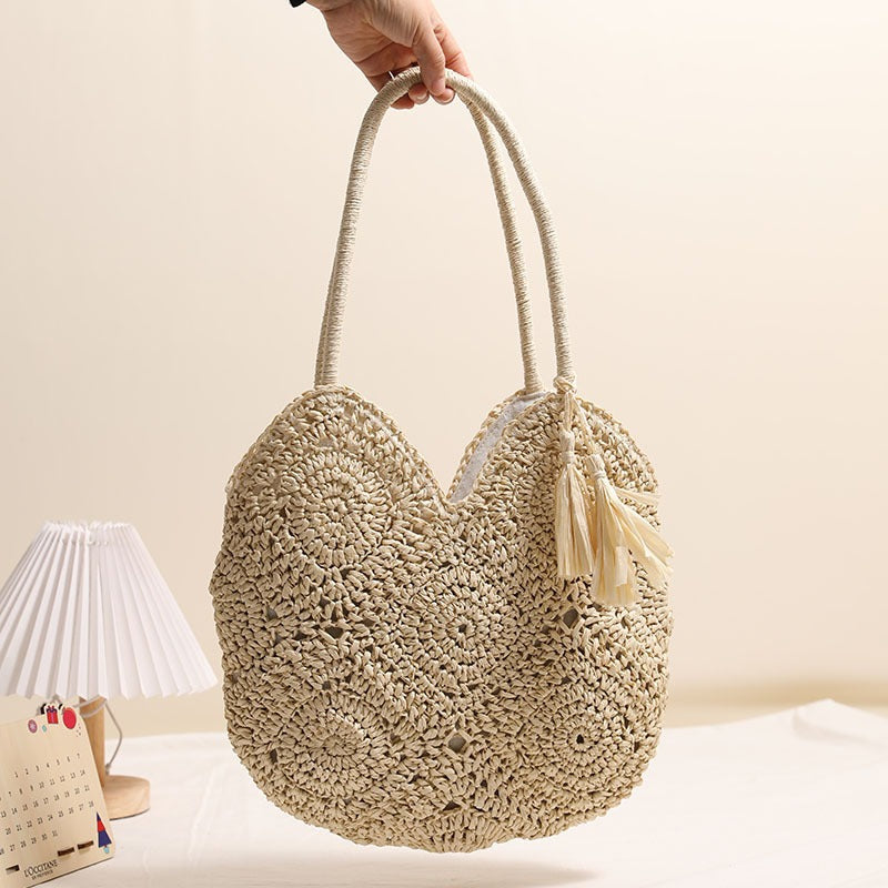 Handgefertigte Basttasche mit Strukturiertem Design Brehn