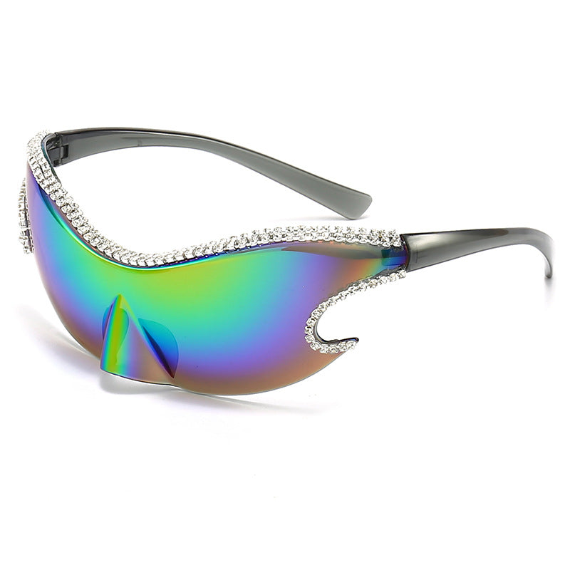 Damen Glamouröse Sonnenbrille mit funkelndem Strassbesatz Brehn