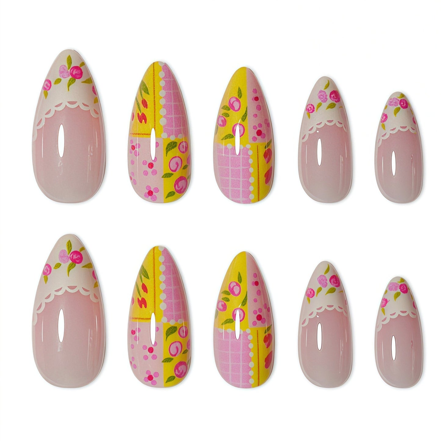 Elegante Floral Stiletto Nagelkunst Brehn