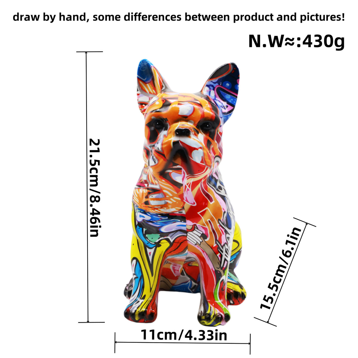 Künstlerisch gestaltete Bulldoggenfigur Brehn