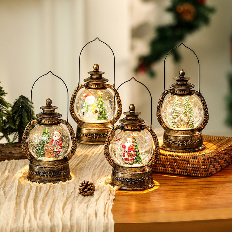 Nostalgische Weihnachtslaterne mit Schneekugel Brehn