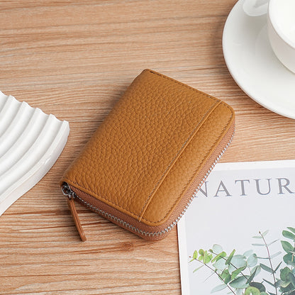 Premium strukturiertes Leder Reißverschluss-Wallet