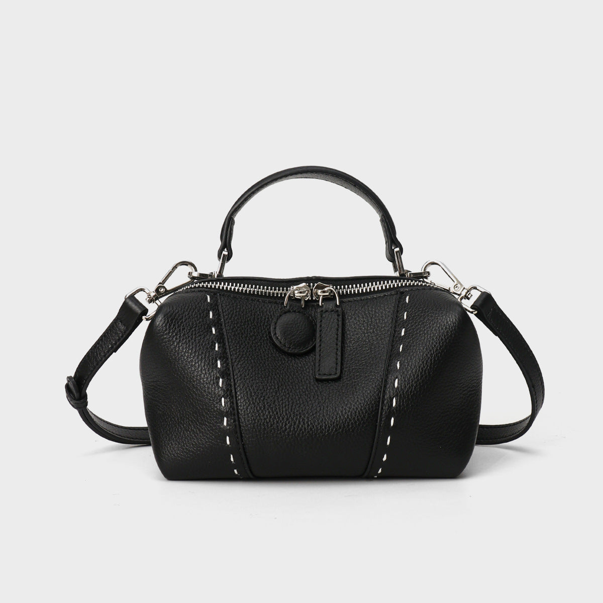 Gepunktete Kuppeltasche mit abnehmbarem Crossbody-Tragegurt