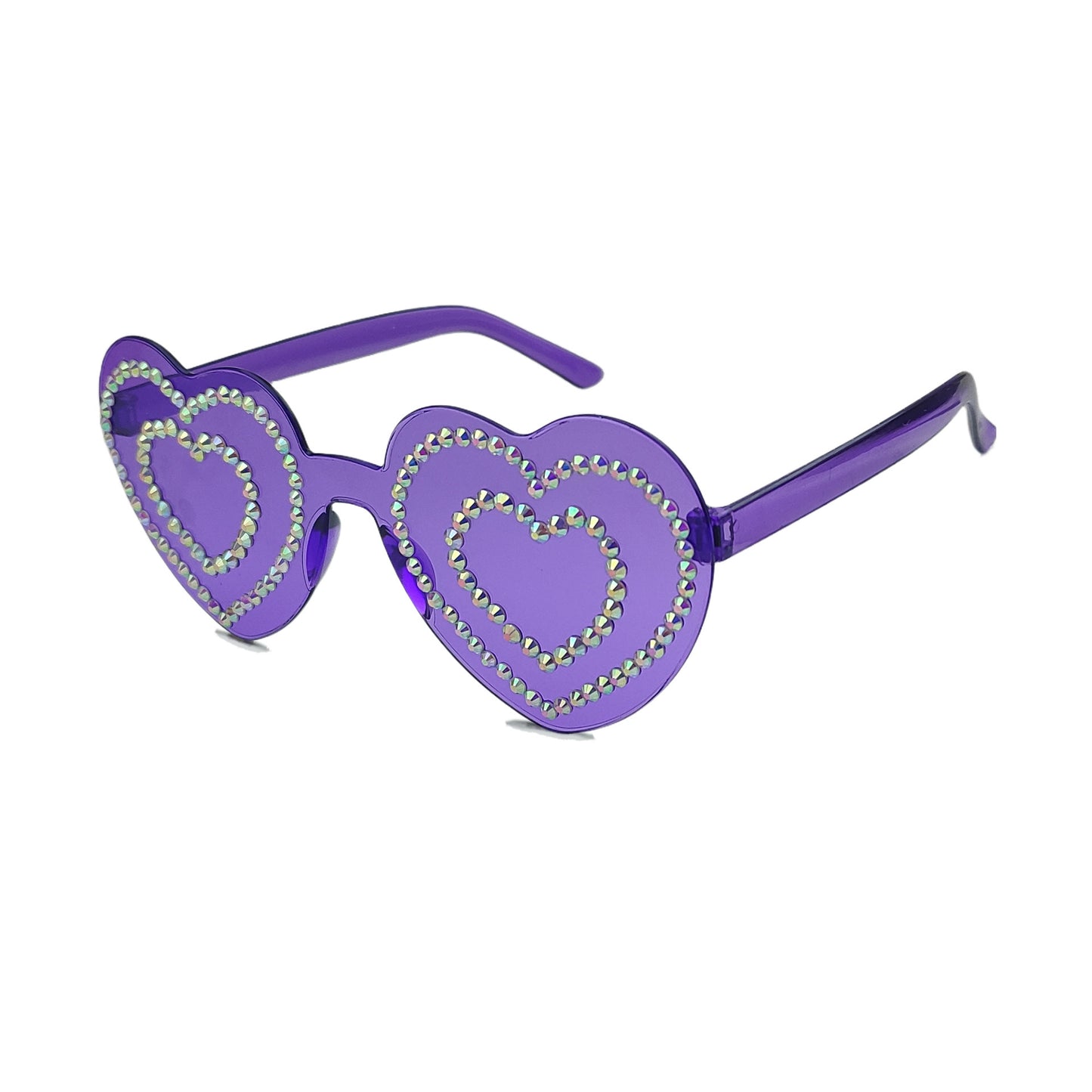 Damen Herzförmige Sonnenbrille mit funkelndem Strassmuster Brehn
