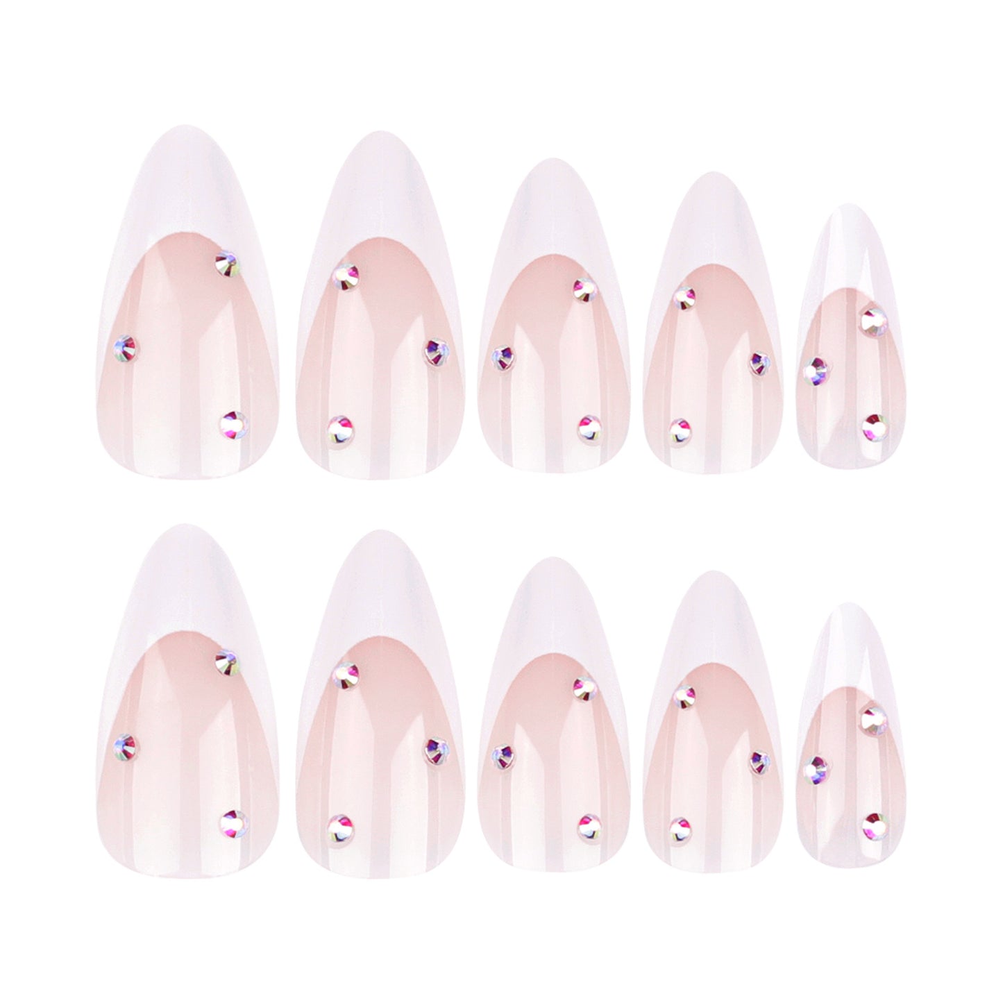 Elegante French Nail Art mit Strass-Verzierungen Brehn