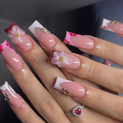 Dekoratives florales Press-On Nagelkunstset Brehn