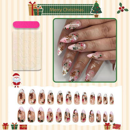 Kunstnagelset mit festlichen Weihnachtsmotiven und Glanz Brehn
