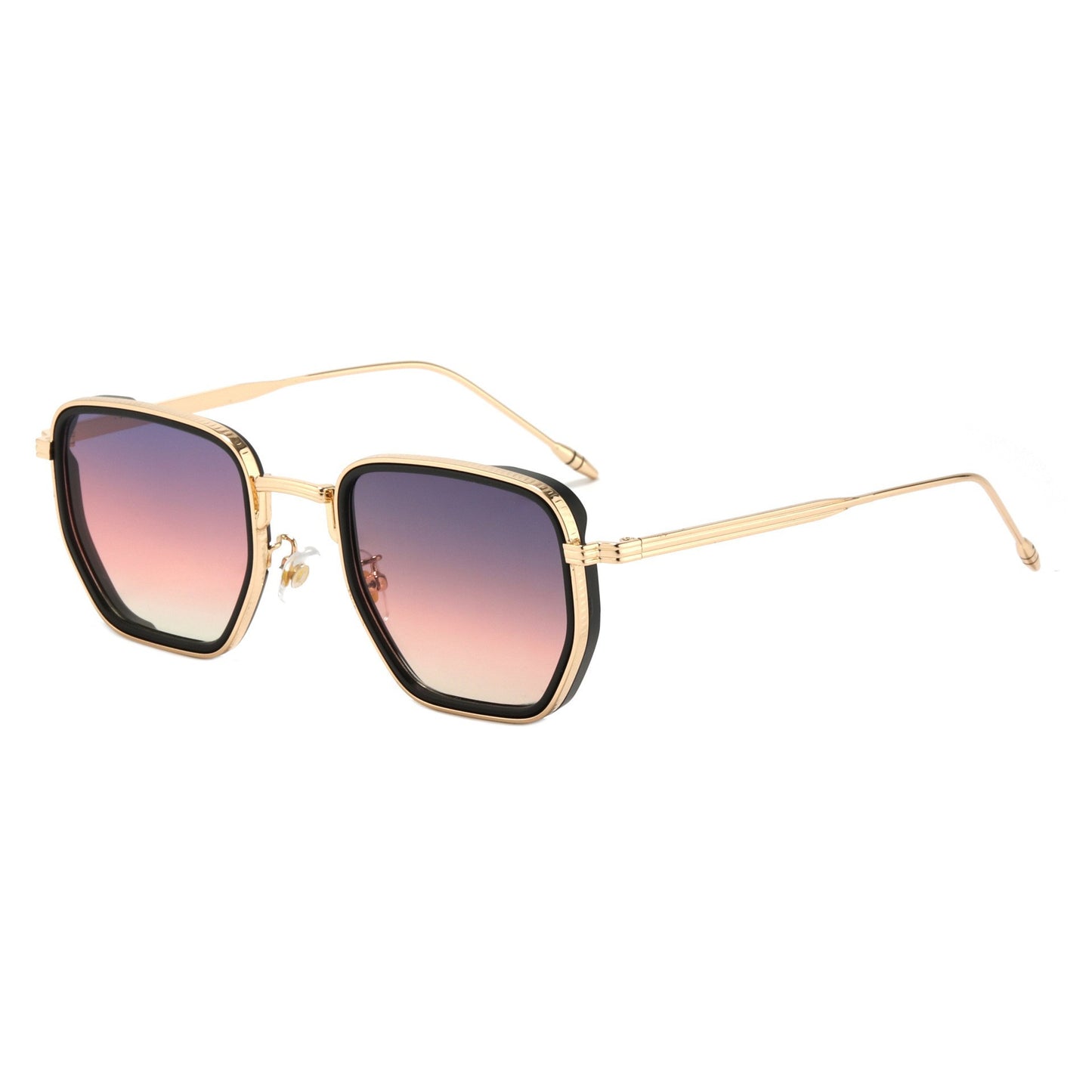 Damen Quadratische Designer Sonnenbrille mit modischem Metallrahmen Brehn