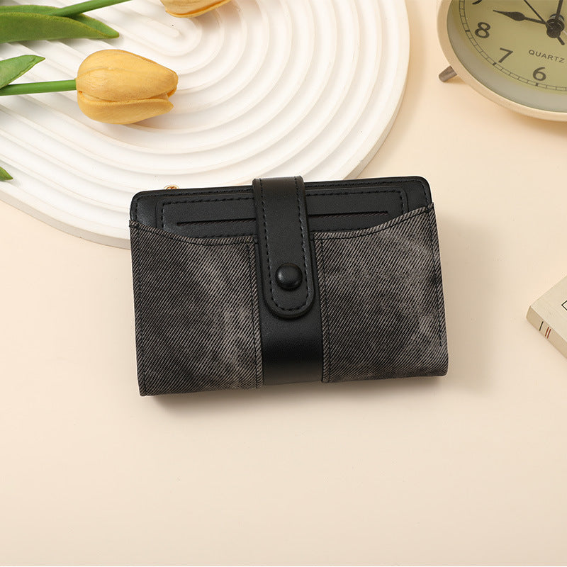 Texturiertes Multi-Topf-Snap-Verschluss-Wallet Brehn