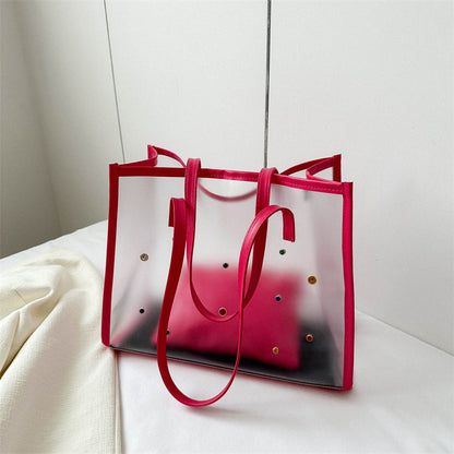 Transparente Mode Tasche mit dekorativen Edelsteinen