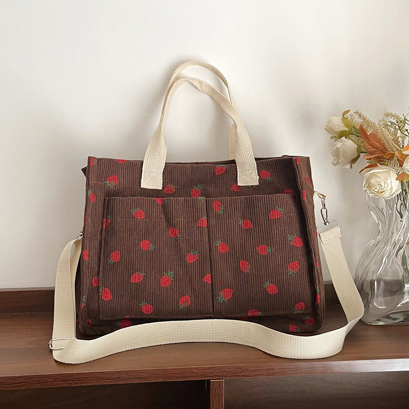 WoStylish Multi-Taschen Erdbeerprint Canvas Tragetasche Brehn