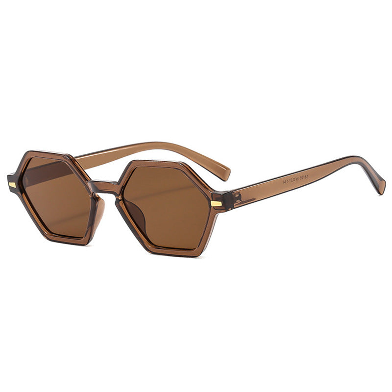 Damen hexagonale Sonnenbrille mit modischem Design und UV-Schutz Brehn