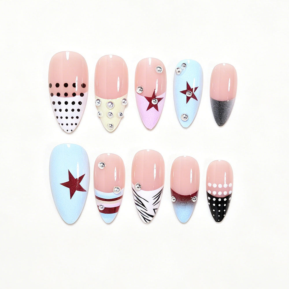 Künstlerische Stiletto Press-On Nagelkunst Kollektion Brehn