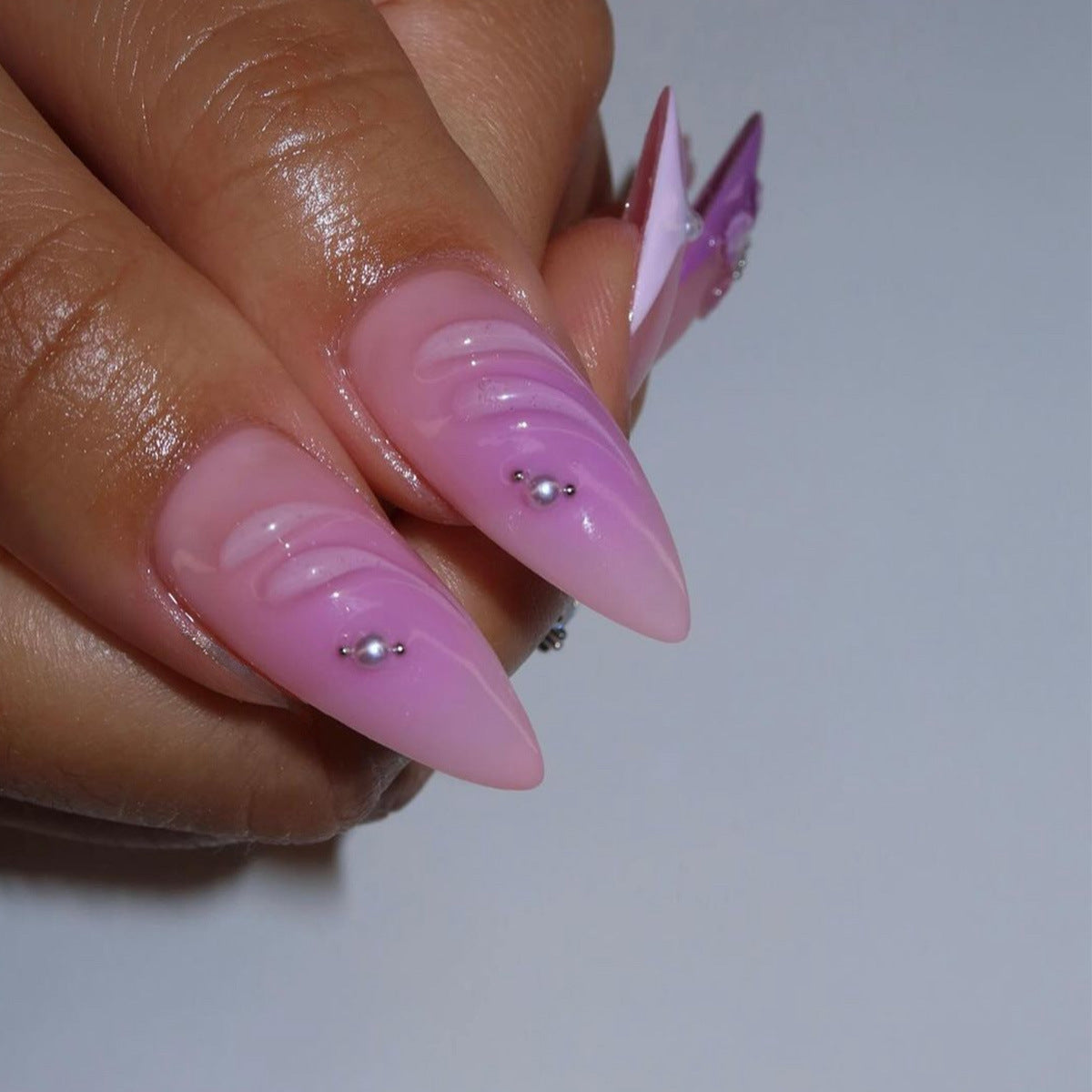 3D Dekorative Florale Press-On Nagelverlängerungen Brehn