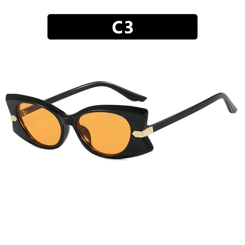 Damen Cat-Eye Sonnenbrille mit stilvollem Einsatz aus Metall und UV-Schutz Brehn