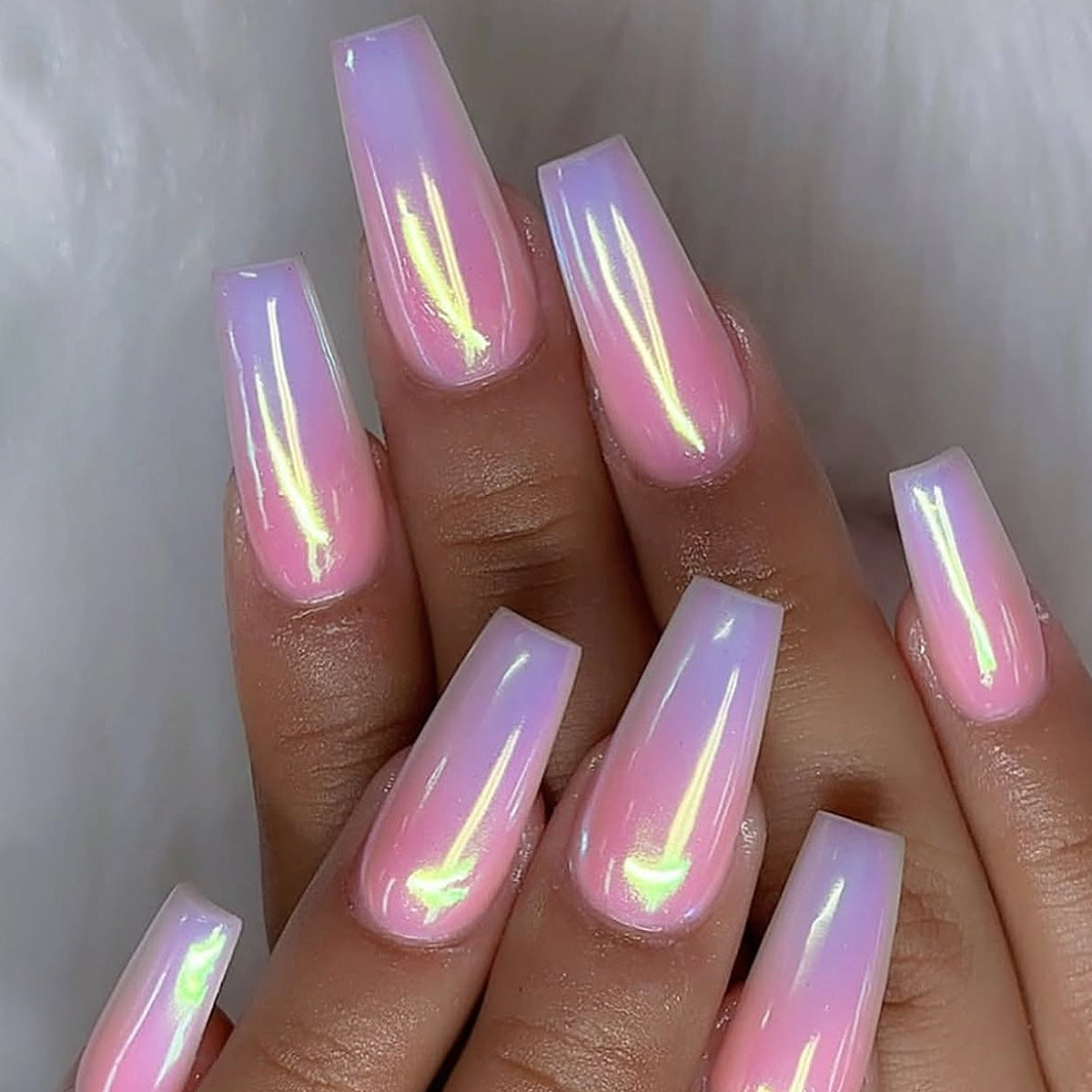 Glänzende Ombre Gel Nagelkunst Verlängerungen Brehn