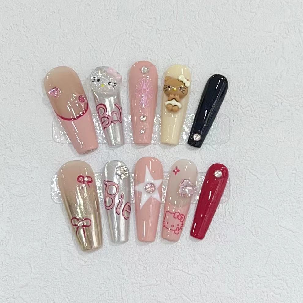 Süßes Cartoon Nagelkunstset Brehn