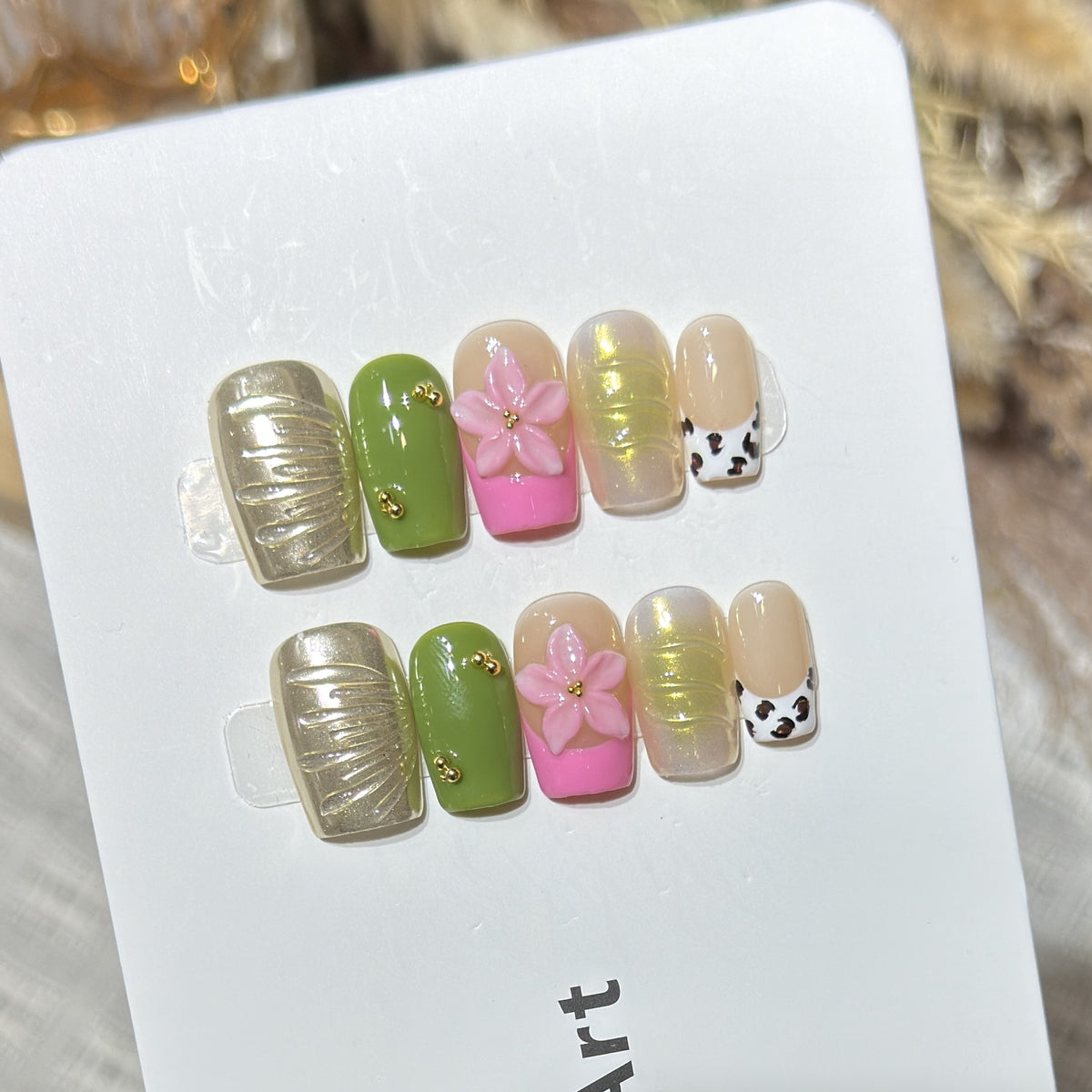 Designer Floral Acryl Press-On Nagelset Brehn