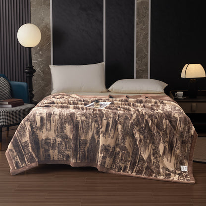 Plüsch-Mikrofaser-Fleece-Wurfdecke mit Silhouette-Blumenmuster
