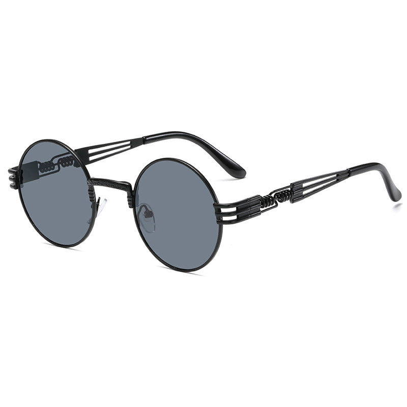 Damen Retro-Inspirierte runde Sonnenbrille mit einzigartigem Metallrahmen Brehn