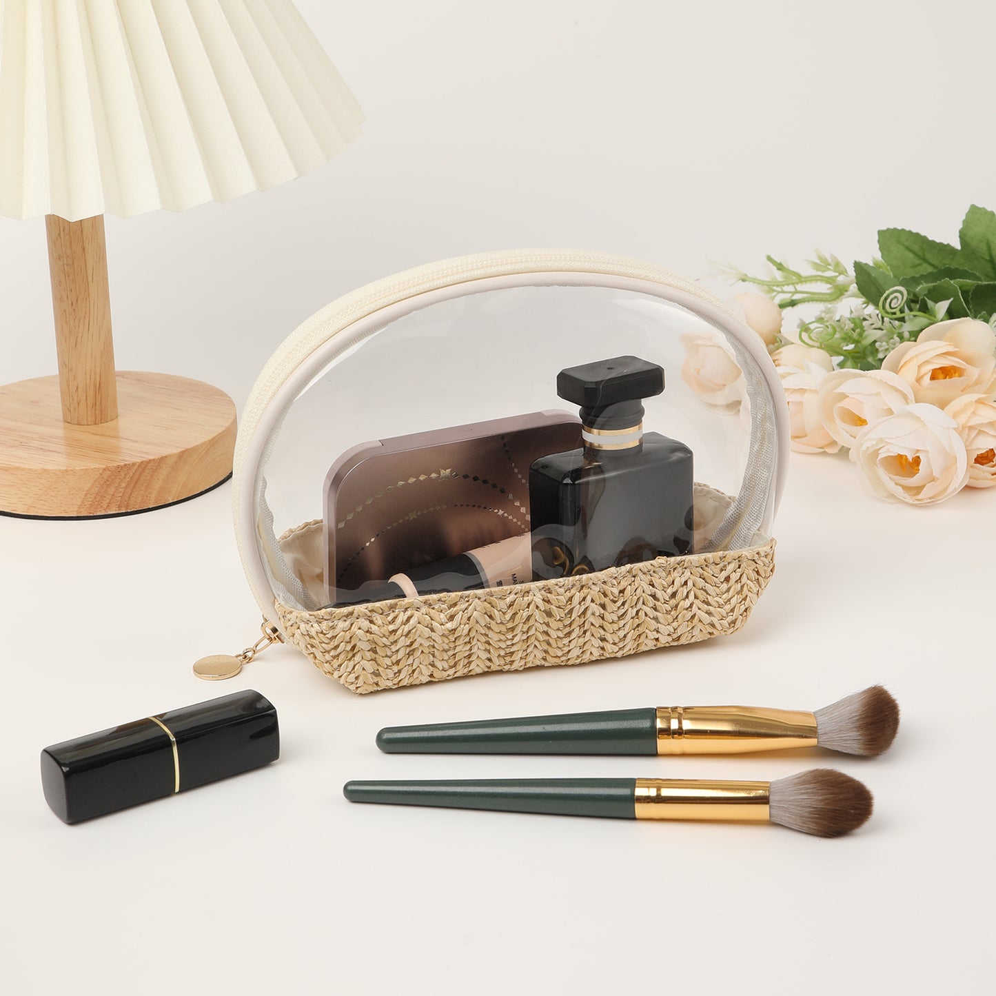 Transparente Kosmetiktasche mit Buntem Boden Brehn