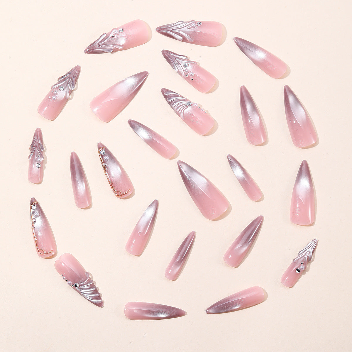 Elegante 3D-Gel-Nagelkunstverlängerungen Brehn