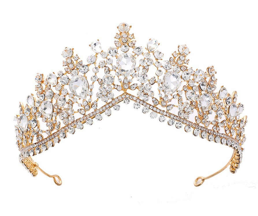 Damen Glamouröse Tiara mit Strass- und Kristallverzierungen Brehn