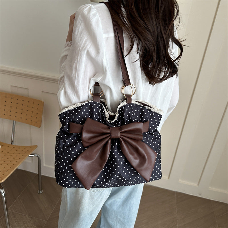 WoCharming Polka Dot Schleifen Tote Tasche Brehn