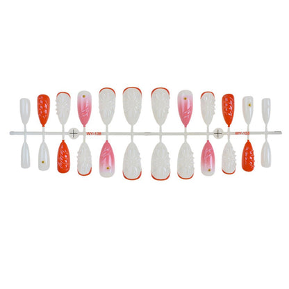 Handgefertigtes Blumen Press-On Nagelset Brehn