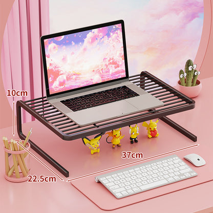 Zwei Ebenen verstellbarer Metall-Laptop- und Monitorständer mit belüfteten Lamellenregalen