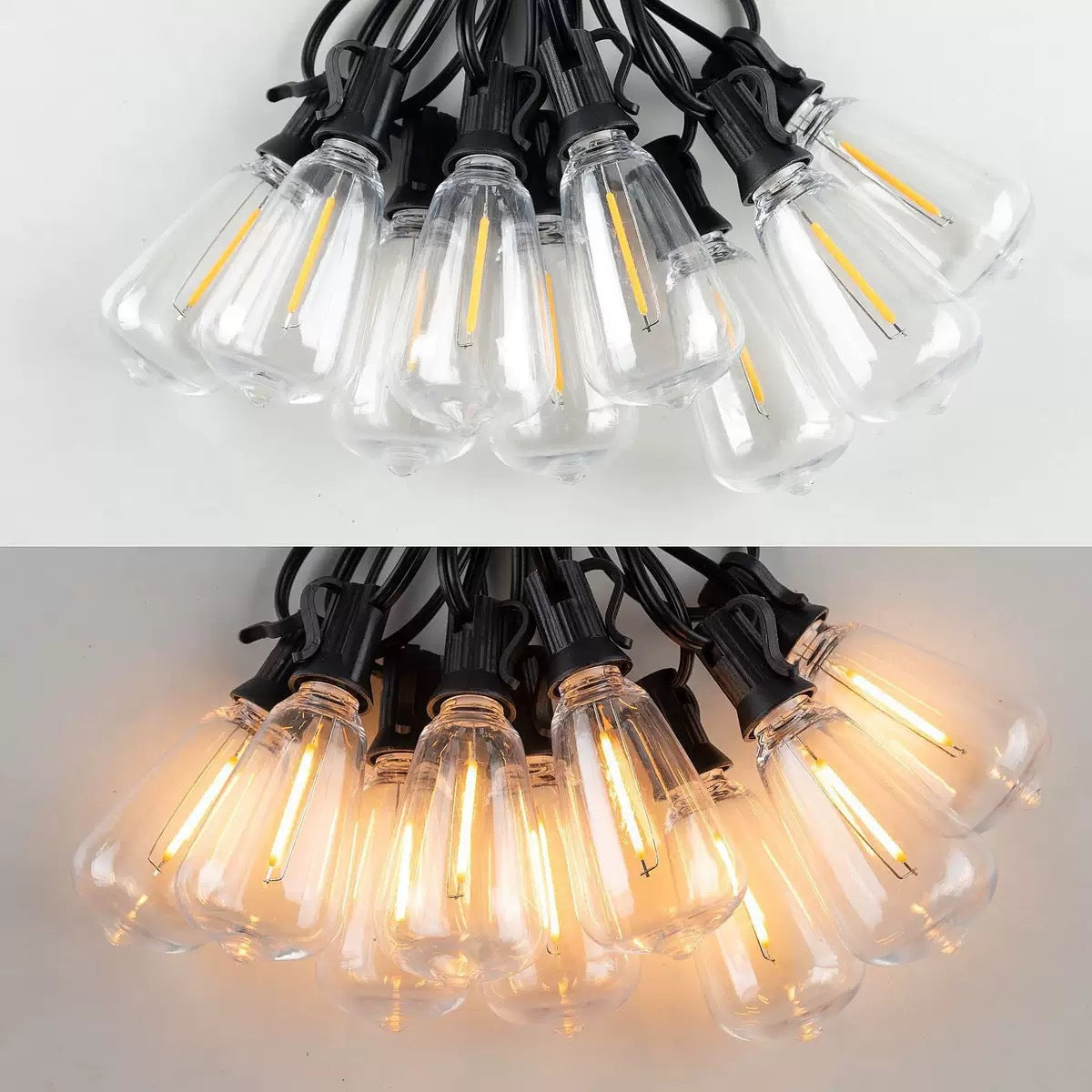 Outdoor Vintage Filament LED Lichterkette mit bruchsicheren Tropfenlampen und strapazierfähigem, wetterfestem Kabel Brehn