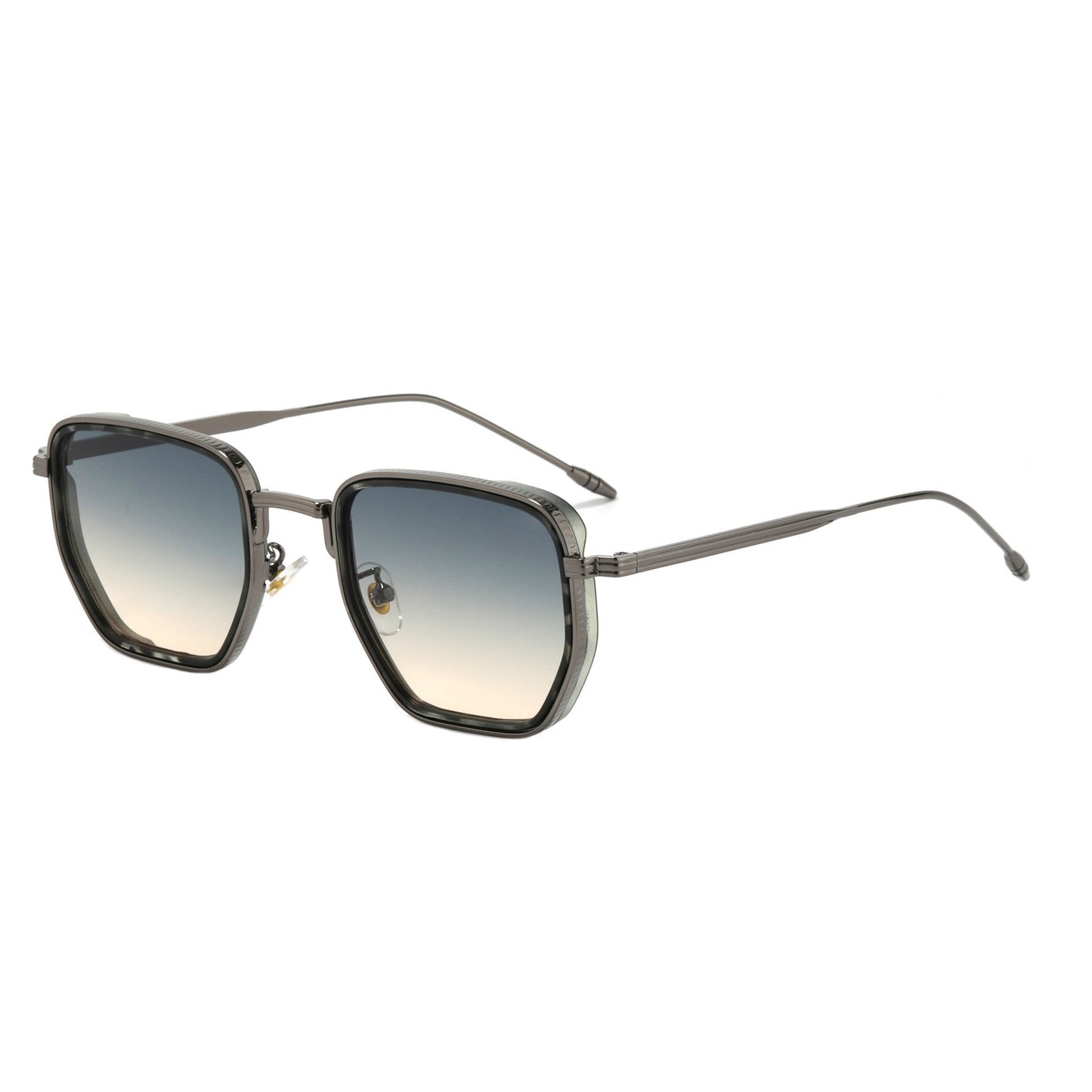 Damen Quadratische Designer Sonnenbrille mit modischem Metallrahmen Brehn