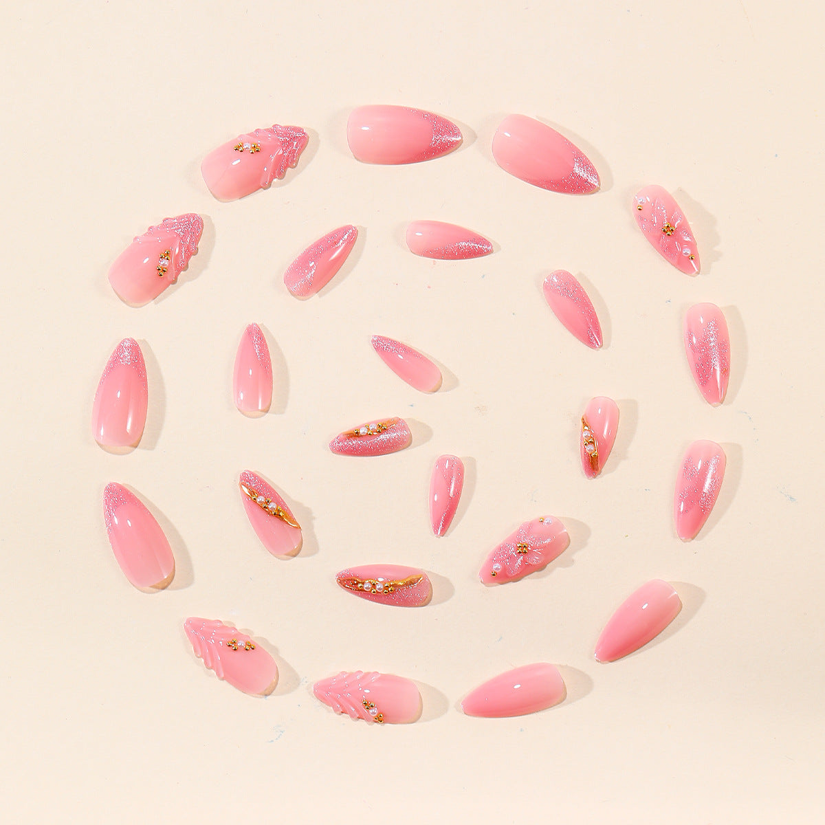 Elegante Florale 3D Acryl Nagelverlängerungen Brehn