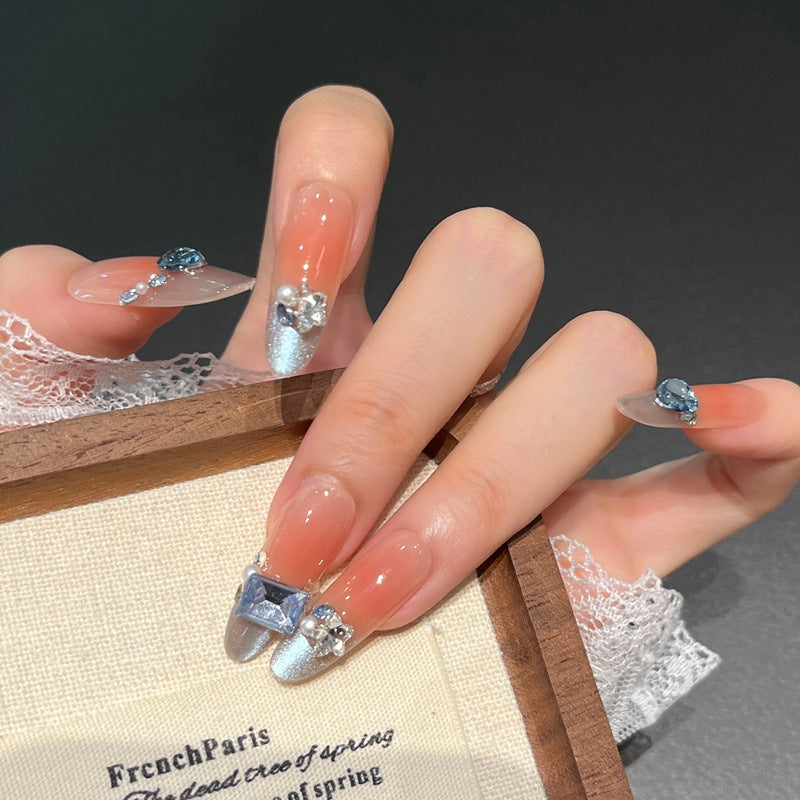 Künstlerisches vom Ozean inspiriertes Press-On Nageldesign Brehn
