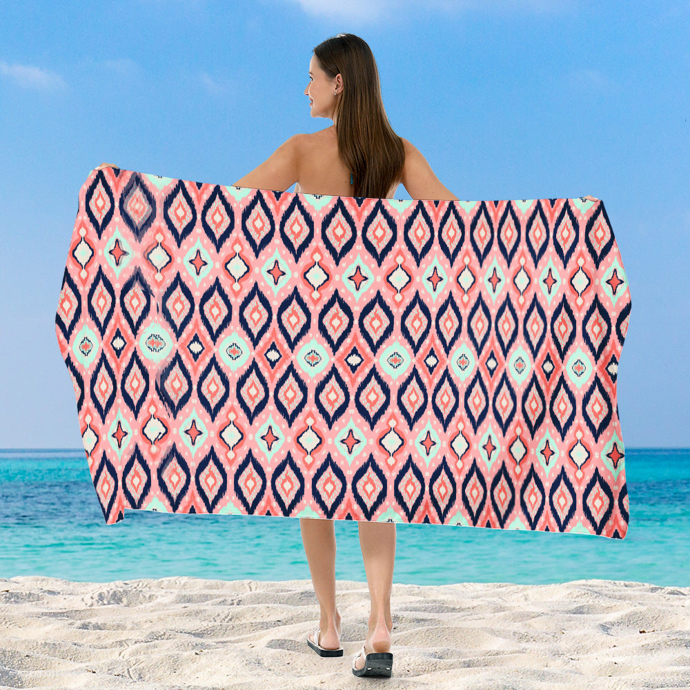 großzügig geschnittenes Strandtuch mit elegantem Mosaikdesign Brehn