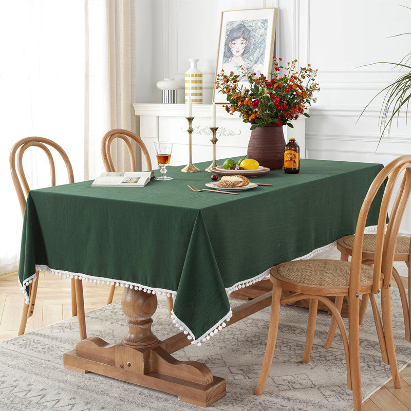 Pom-Pom Trim Tischdecke