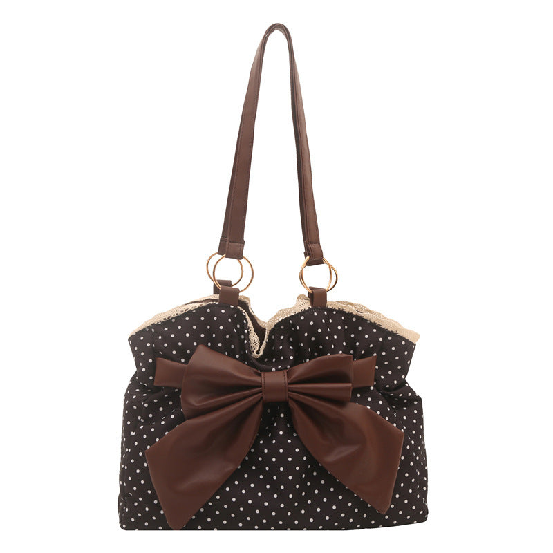 WoCharming Polka Dot Schleifen Tote Tasche Brehn