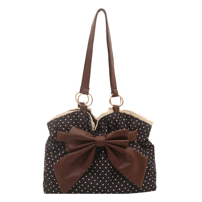 WoCharming Polka Dot Schleifen Tote Tasche Brehn