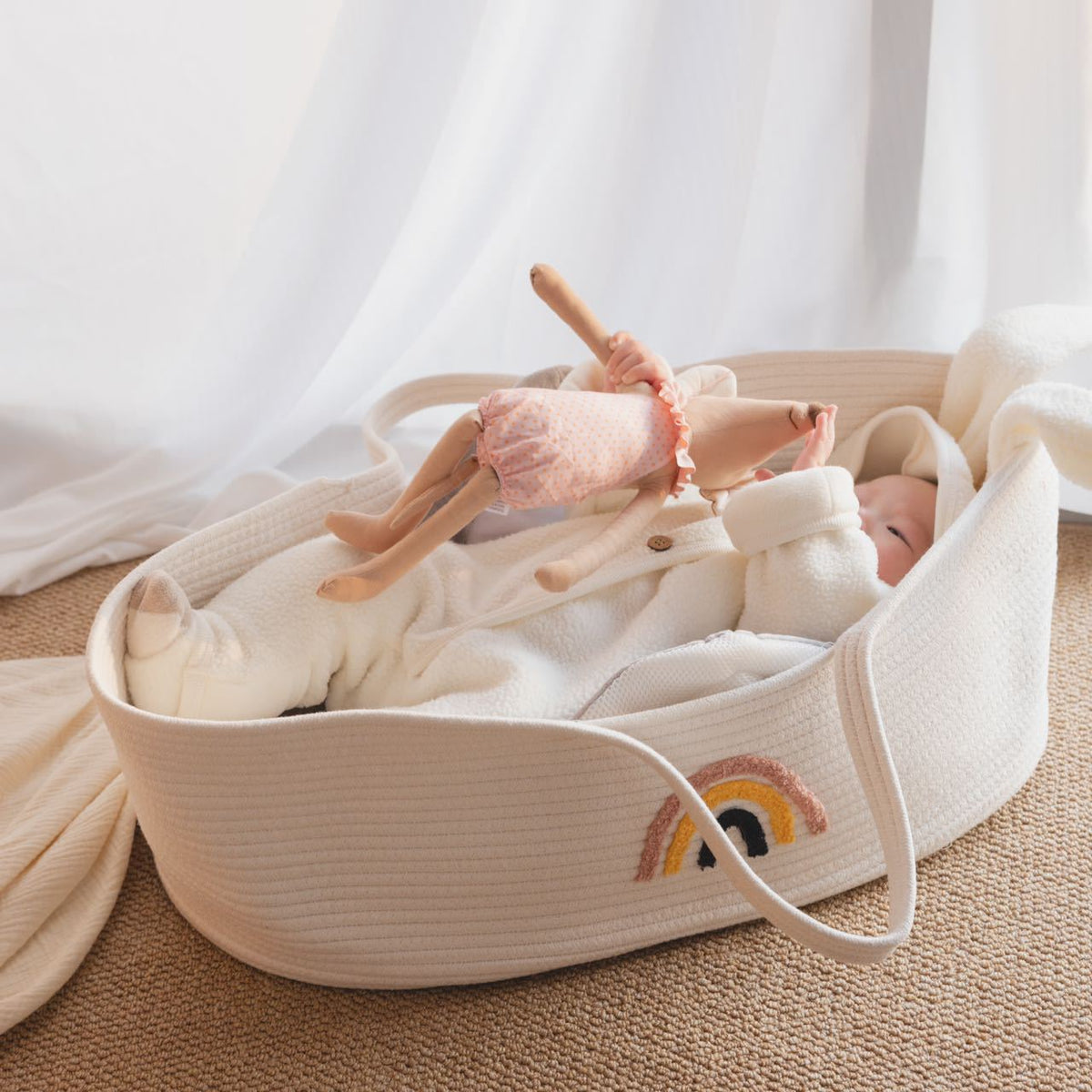 Tragbare Seil-Style Baby Moses Körbchen Wiege mit Griffen