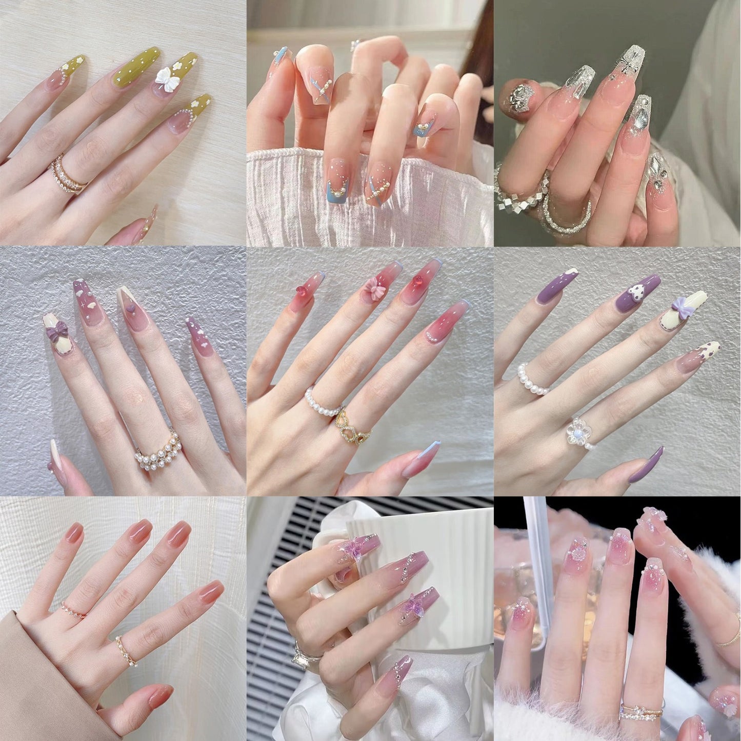 Festliche Nagelkunst Press-Ons Brehn