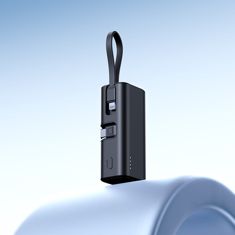 Mini Powerbank mit Integriertem Ladekabel und LED-Anzeige Brehn