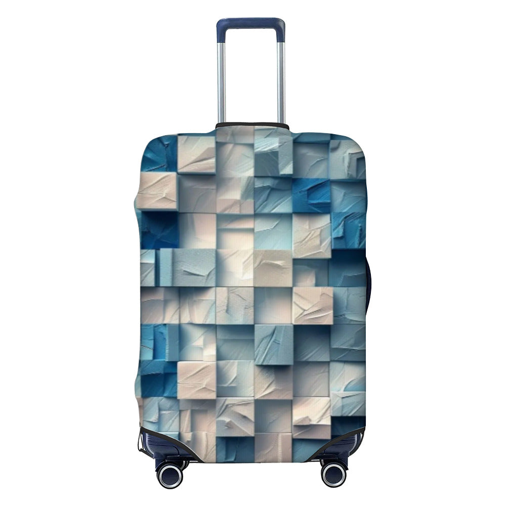 Unisex nan elastische Kofferschutzhülle mit geometrischem Motiv, dehnbarer Polyester-Spandex Bezug, Reißverschlussöffnung und rutschfester Innensicherung für Trolley Brehn