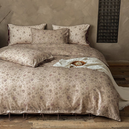 Blumen Baumwolle Percale Bettbezug Set mit Bindeschluss