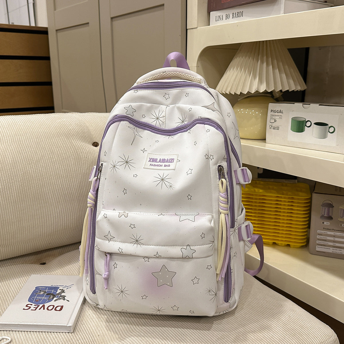 Stilvolle Stern-verzierte Schul-Rucksack Brehn