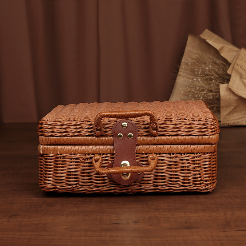 Vintage-inspirierte gewebte Aufbewahrungsbox Brehn