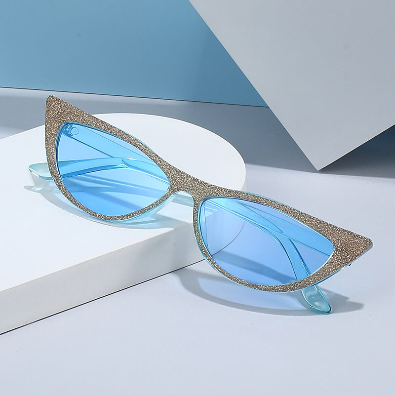 Damen Cat-Eye Sonnenbrille mit glitzerndem Rahmen Brehn
